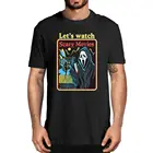 Мужская футболка с изображением крика фильма призрака давайте смотреть страшные фильмы из фильма ужасов Мужская мягкая футболка на Хеллоуин
