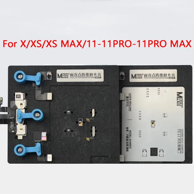 

Зажим для ремонта точечной матрицы телефона для X XS XSMAX 11 11pro MAX, держатель для ремонта Face ID, трафарет для реболлинга передней камеры BGA