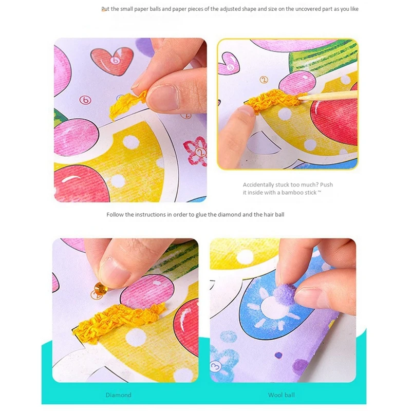 

Children Sticky Paper Painting 3D DIY Handmade Art Craft Sticky Painting Educational Stickers Game Kids Gift