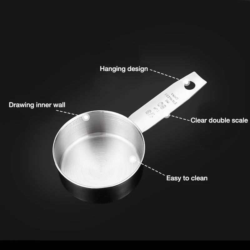 5pcs stainless steel measuring cups spoons kitchen baking cooking tools set gadget free global shipping