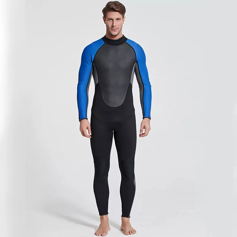 

Sbart Men 3mm Neoprene One-pieces Elastic Full Bodysuit Wetsuit Swimsuit Snorkeling Wetsuit Diving Suit Zipper Diving Equipment