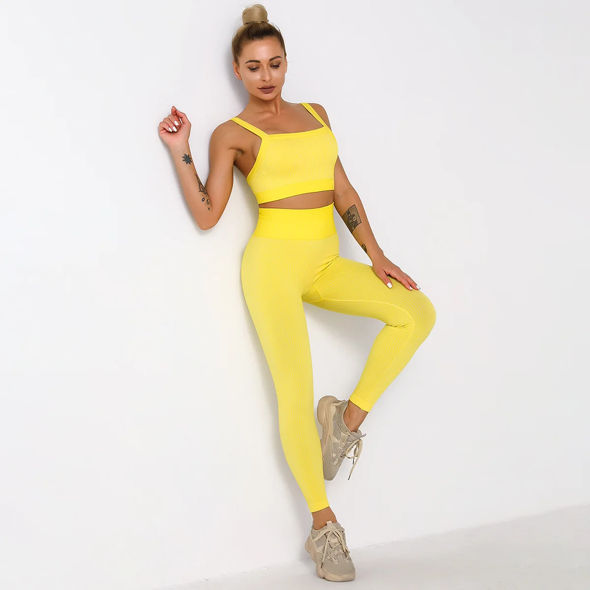 

Women's Tracksuit Seamless Yoga Set Gym Clothing Workout Clothing Sportswear Push Up Bra Leggings For Fitness