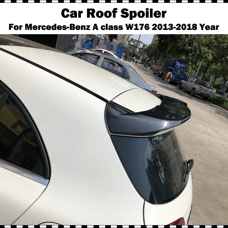 W176 шт. Стиль углеродного волокна задний спойлер антикрыло на крышу для Mercedes Benz A