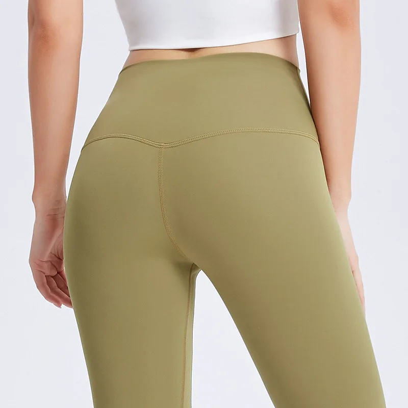 

Antibom Naked Feel Fabric Yoga Pant Women High-rise Tummy Control Sport Legging Seamless Fitness Workout Gym Activewear Solid