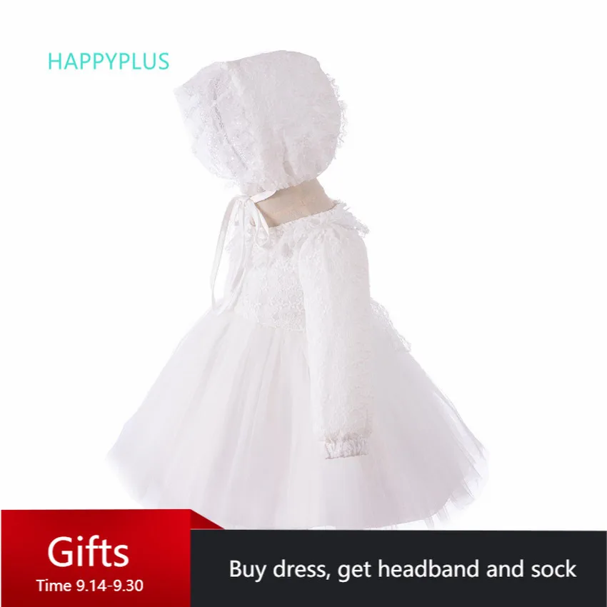 HAPPYPLUS/бежевые Красные кружевные платья для маленьких девочек платье с длинными