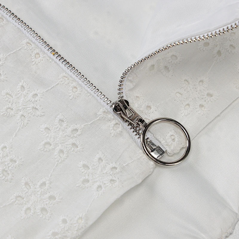 

LVINMW Solid Patchwork Casual Slim Fashion Corsets Women Back Zip Up Flower Hollow Out Skinny Slim Girls Accessories Streetwear