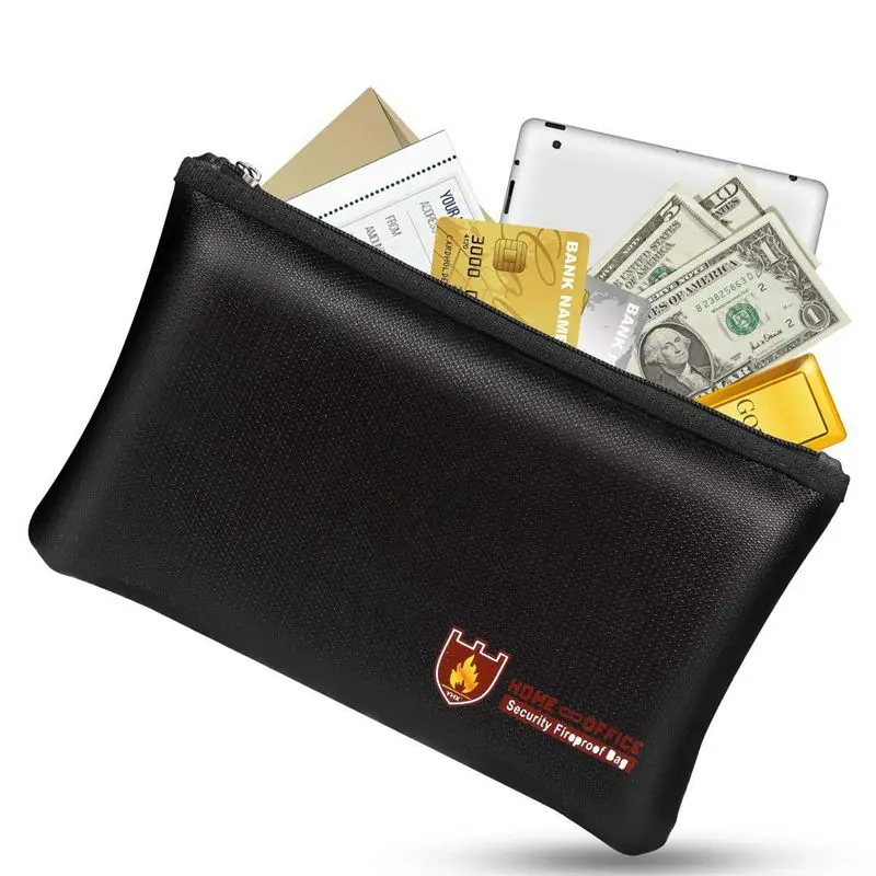

Fireproof Document Bags, Waterproof and Fireproof Bag with Fireproof Zipper for iPad, Money, Jewelry, Passport, Document Storage