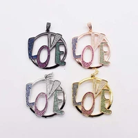 mixed color cz micro pave pendant for jewelry making 35mm