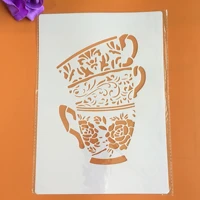 mandala cup a4 decorative stencils 2921 cm diy wall painting scrapbook coloring embossing albumfor painting and decor