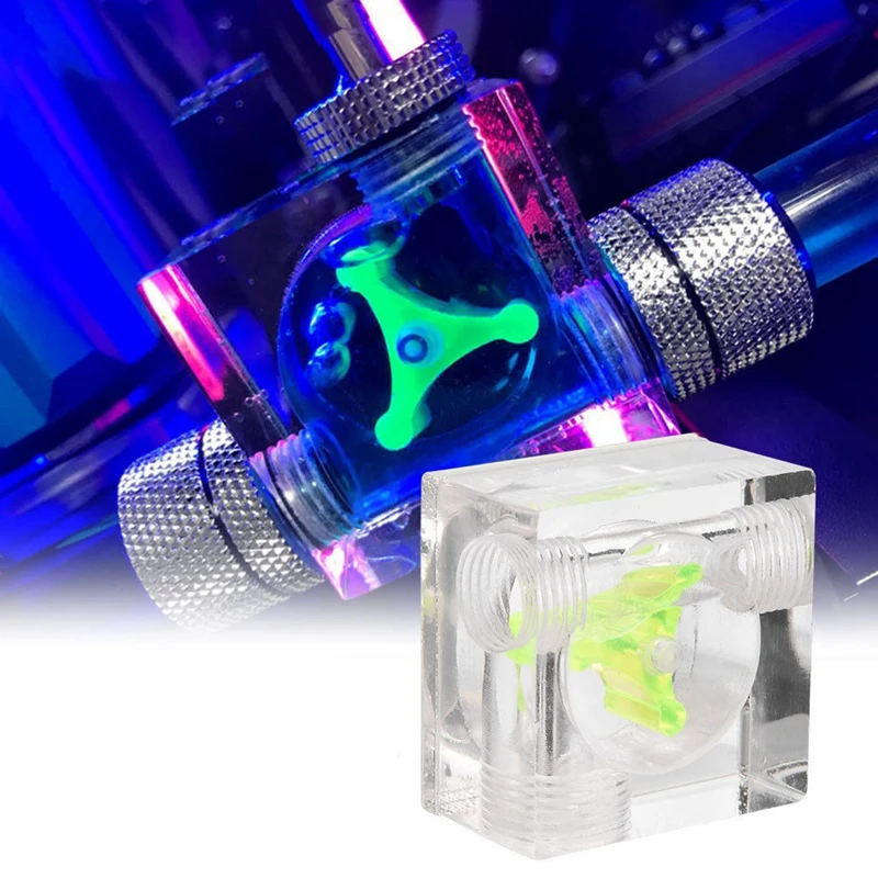

HOT-PC Water Cooling System Acrylic Three Way Visual Flow Indicator G1/4 Thread