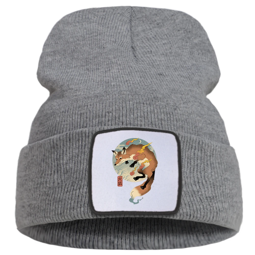 Женская Осенняя шапка с изображением лисы из мультфильма Fire теплая уличная