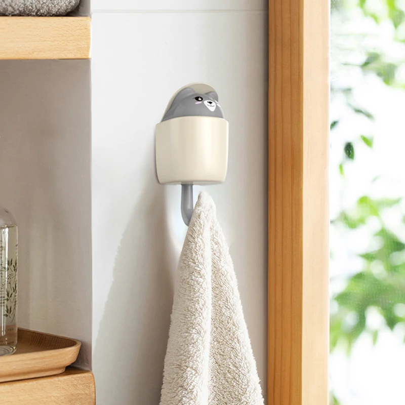 

Creative Hook No Punch Plastic Cute Cartoon Animal Hook Strong Kitchen Living Room Clothes Hat Key Hook Christmas Decoration 1pc