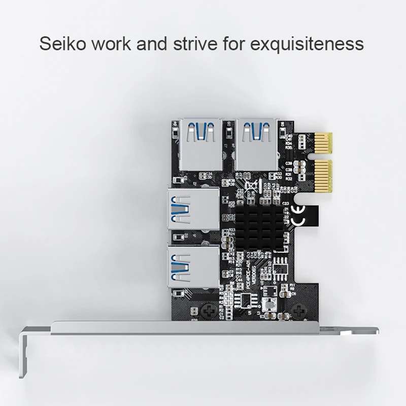 Acasis PCI-E адаптер 1 поворот 4 PCI-Express слот 1x к 16x USB майнинговая специальная переходная