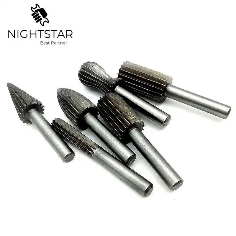 6 шт. твердосплавный резец роторный заусенец набор гравировальных бит с ЧПУ файл