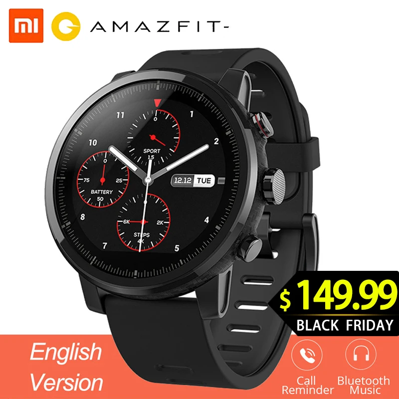 Смарт-часы Amazfit Stratos, Bluetooth, gps, спортивные часы, английская версия, AMAZFIT 2, 512 МБ/2 ГБ, водонепроницаемые Смарт-часы F25