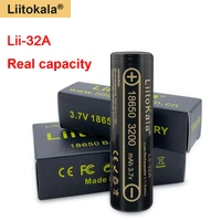 100 original high quality liitokala 18650 battery 3 7v 3200mah 18650 rechargeable batteries for flashlight