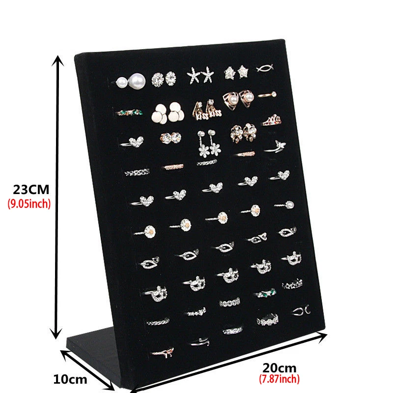 Черный бархатный L образный держатель для кольца на палец подставка ювелирных