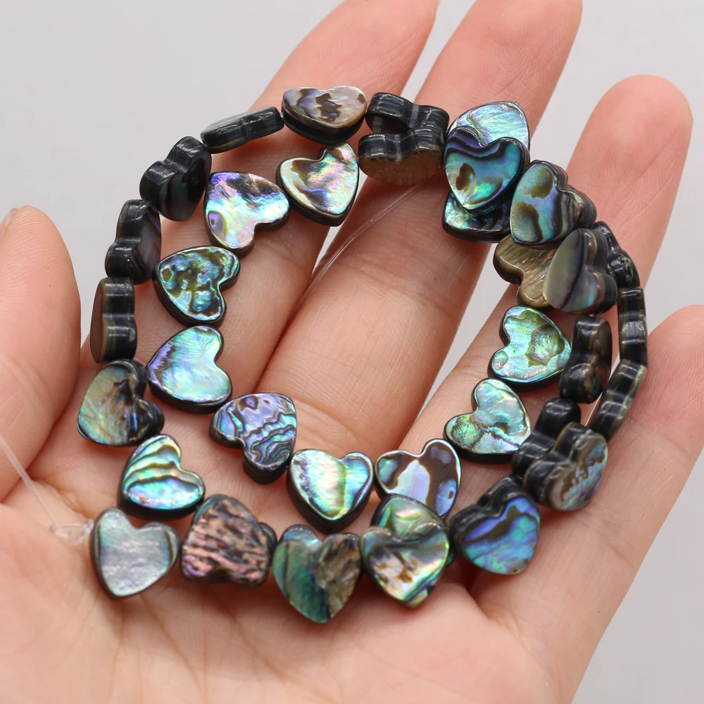 

1 PC Natural Abalone Shell Romantic Heart-shaped Beaded Handmade DIY Necklace Bracelet Earrings Jewelry Wife Gift Bead Making
