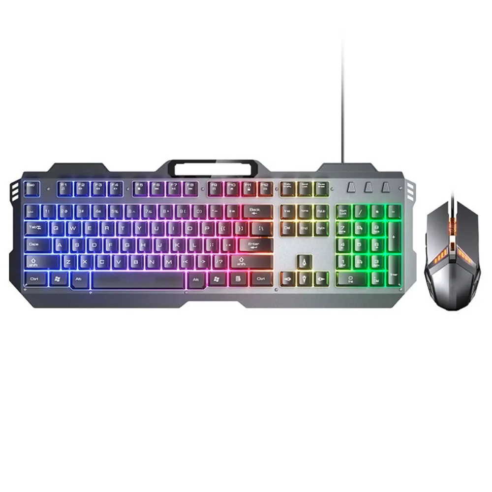 V680 Проводная игровая клавиатура и Мышь набор металлический манипулятор чувствовать себя используется для