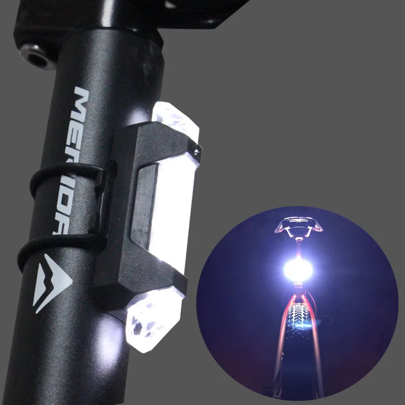 1 PCS WHITE LIGHT Велосипедный светильник USB Перезаряжаемый Велосипедный свет, светодиодные задние фонари Передняя безопасность заднего хвоста Предупреждение велосипедный портативный светильник - Цвет: 1 PCS WHITE LIGHT