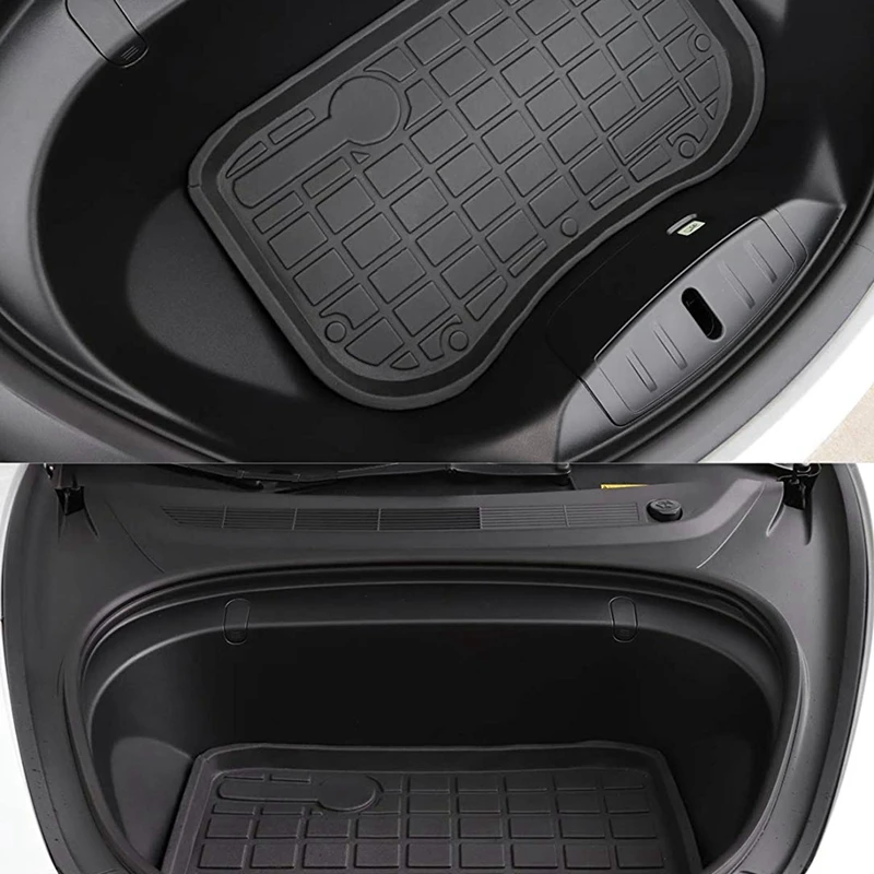 TPE Material Custom Fit Before Cargo Tray Trunk Floor Mat Black Rubber Waterproof for Tesla Model 3 2017 2018 2019 | Автомобили и