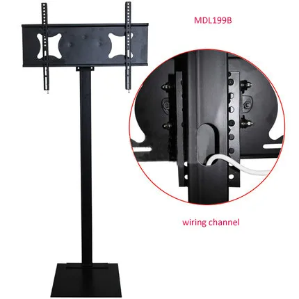 

32-70 inch LCD LED Plasma Monitor TV Mount Floor Stand Tilt Swivel AD Display Wire Management Height Ajustable