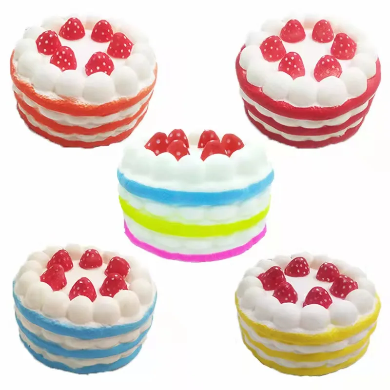 

Simulation Strawberry Cake Squishies Anti-Stress Novelty Gag Squishy Funny Antistress Squeeze Squishi Toys For Adults Children