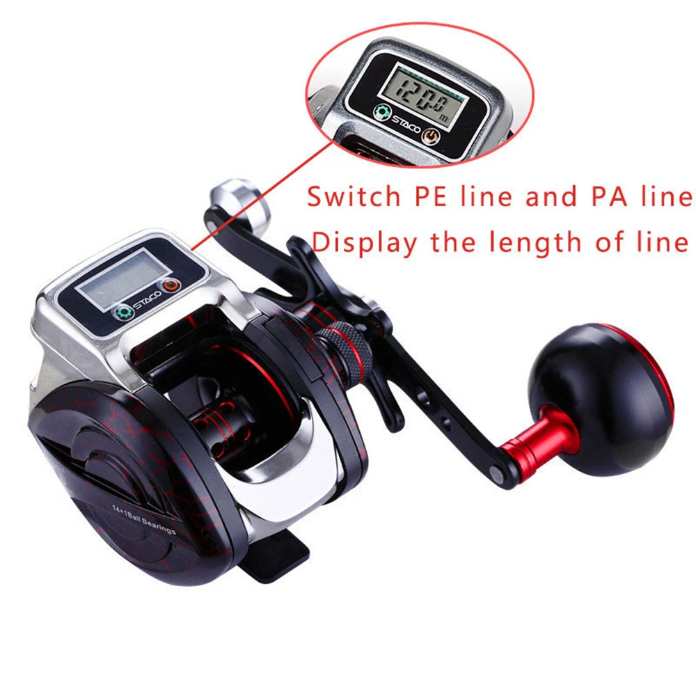Катушка рыболовная с цифросветодиодный ным дисплеем 14 + 1 шарикоподшипников 6 3: 999