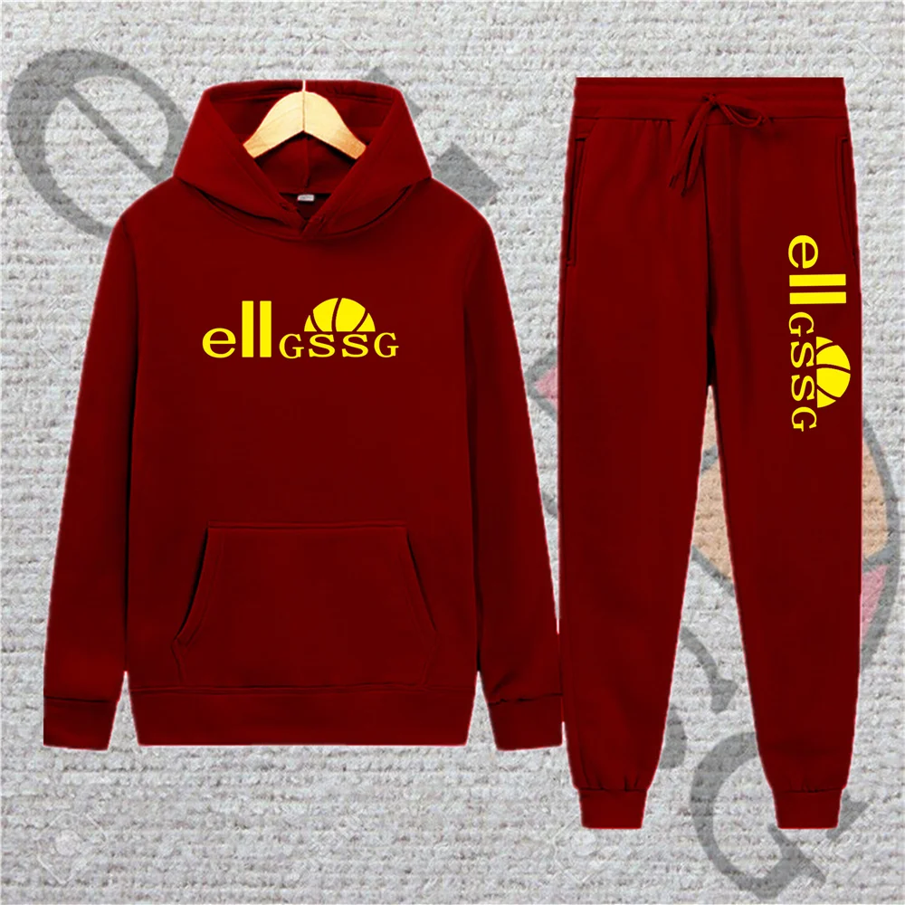 

2021 New Hot Sale Men's Hoodie Sweatshirt Hoodie Men's Sweatshirt Solid Color Men's Hoodie Sweatshirt + Men's sports pants 2pcs