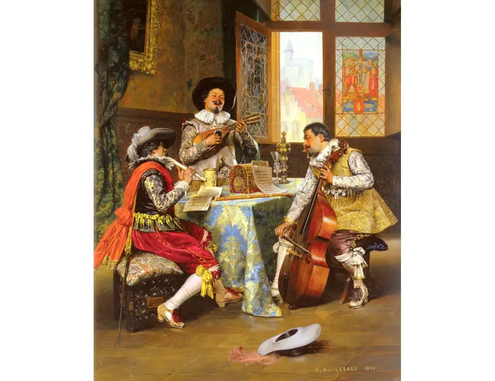 Goedkoop Handgemaakte Kunst Schilderijen Door College Leraren-Musical Trio Academische Adolphe Alexandre Lesrel-Olieverfschilderij