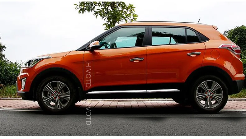 Hivotd Для хендай крета Hyundai creta ix25 аксесуары для машины двери Кузова украшения полосы Накладка чехлы ABS хромированные Стиль авто внешней украшения для укладки купить 1 комплект отправить небольшой подарок