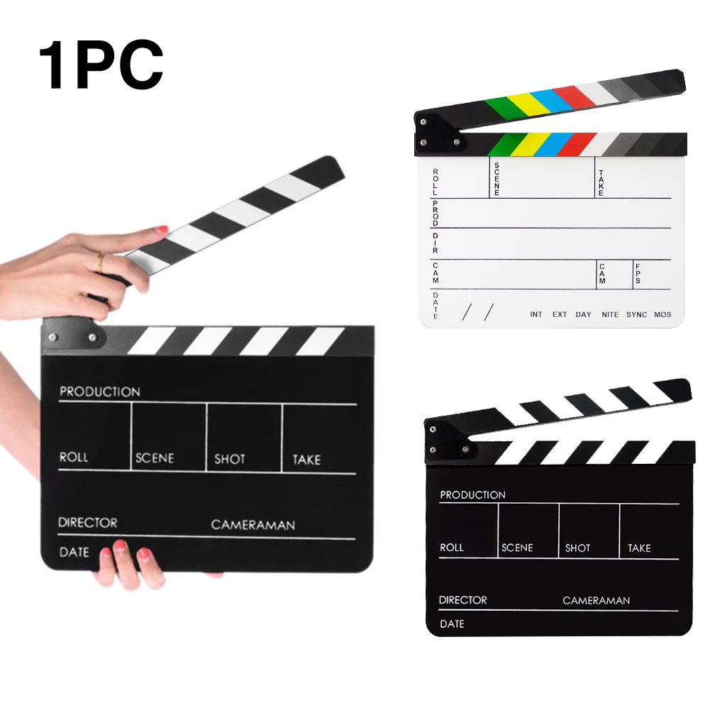 

Easy Clean Photography Props Professional Clap Board Acrylic Plate TV Video School Movie Scene Action Portable Accessories