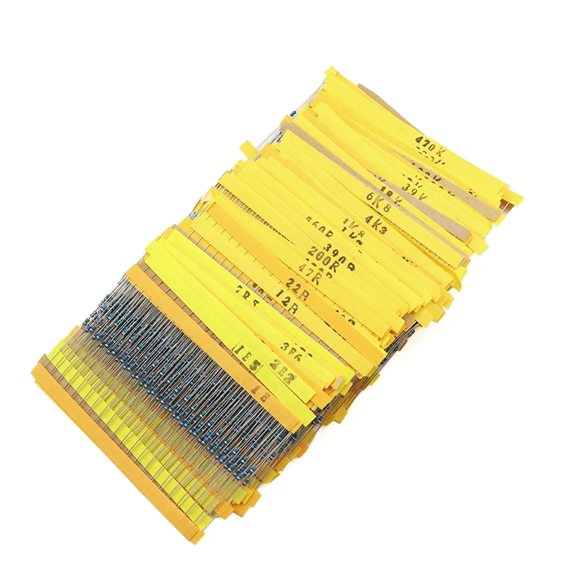 

2600pcs 130values 1/6W1/8W 0.125W 1% Metal Film Resistors Assorted Pack Kit Set Lot Resistors Assortment Kits Fixed capacitors
