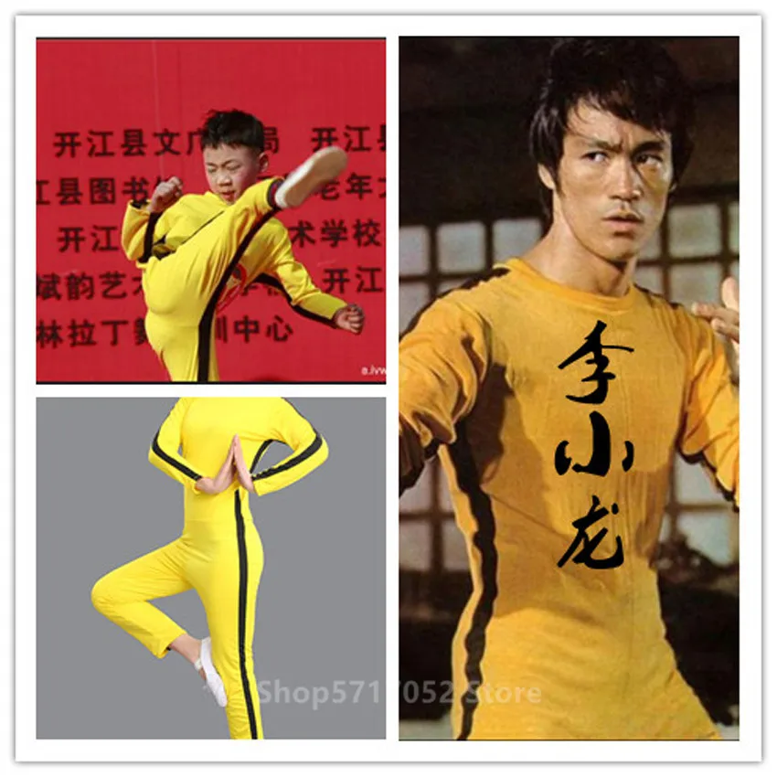 

Chinese Kung Fu Team Stage Performance for Kids Baby Boys Bruce Lee Jumpsuit Wear Taichi Uniform Nunchaku Outfits Cosplay Cloth