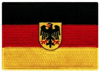 hot german flag iron on patch germany bundesdienstflagge embroidered deutschland new %e2%89%88 8 8 6 5 cm