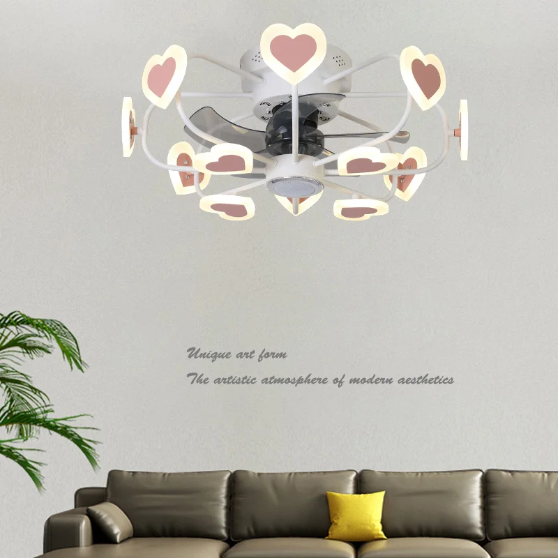 Милый светодиодный светильник для спальни девочек потолочный вентилятор детей