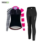 WOSAWE Женская велосипедная одежда с длинным рукавом, комплект велосипедной одежды, спортивная одежда для горных велосипедов, быстросохнущая футболка для дорожного велосипеда, Женский костюм для верховой езды