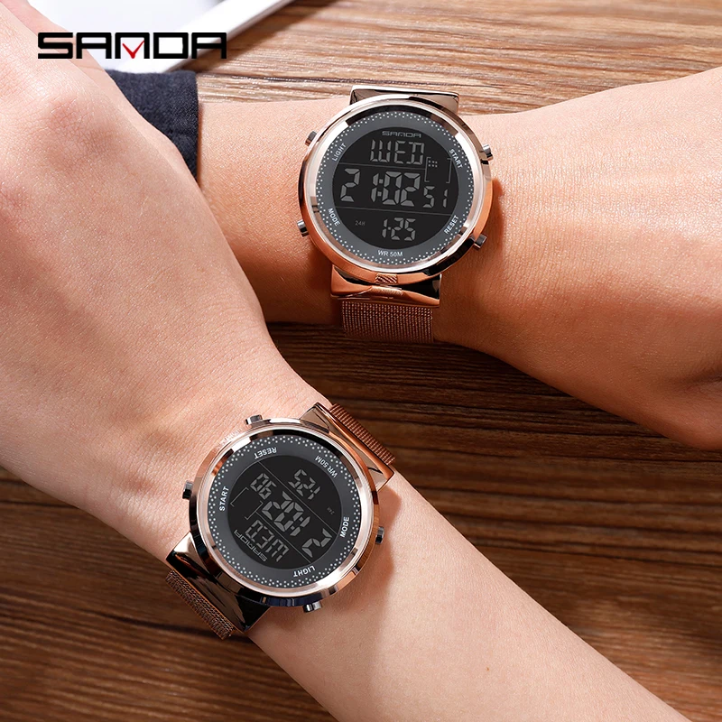 

2020 New Geometric Pattern Couple Lover Watch Boy Girl Student Men Women Watches Fashion Led Digital Wrist Watch