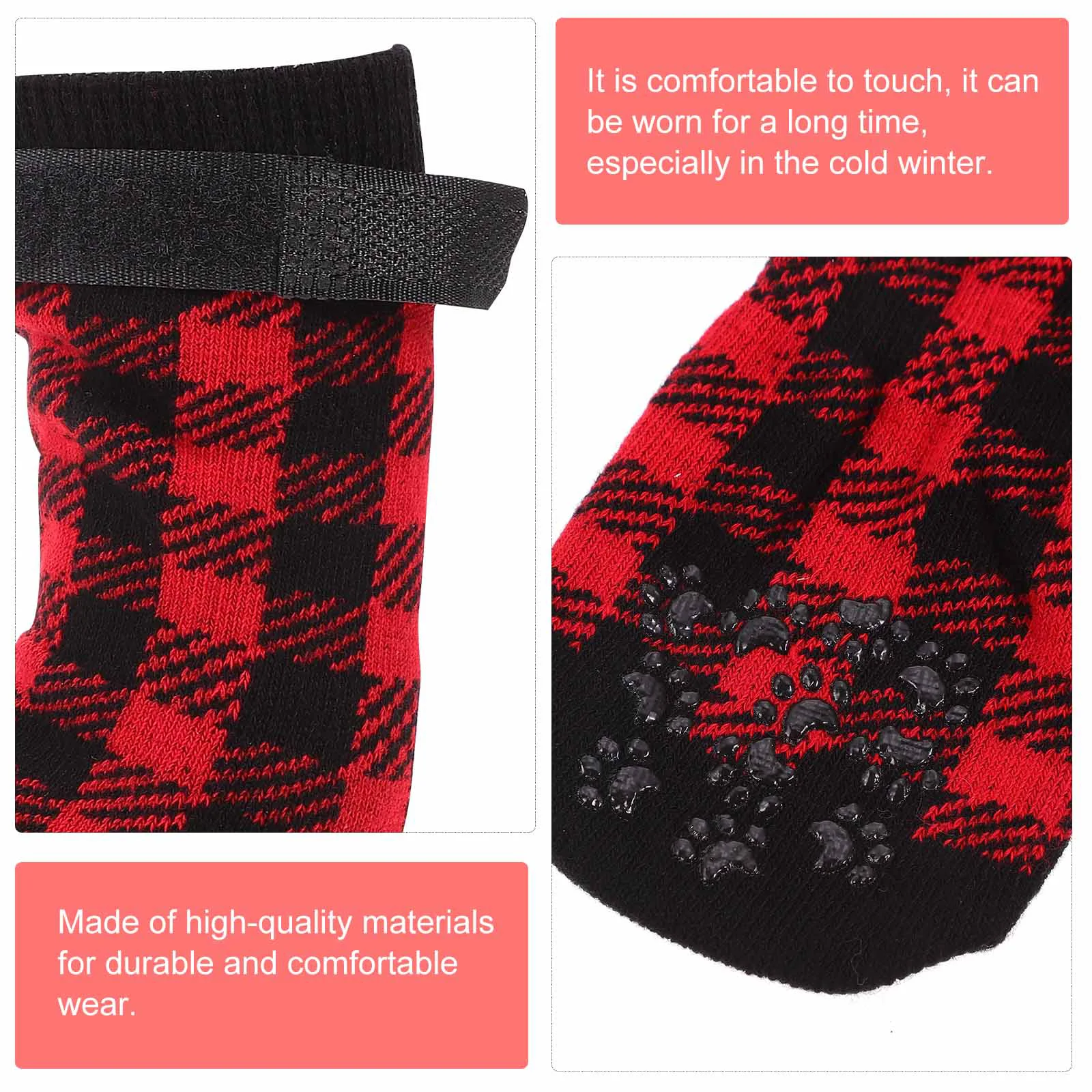 

Носки для собак 4 шт., противоскользящие чулки, защита лап, рождественские тематические носки, товары для домашних животных