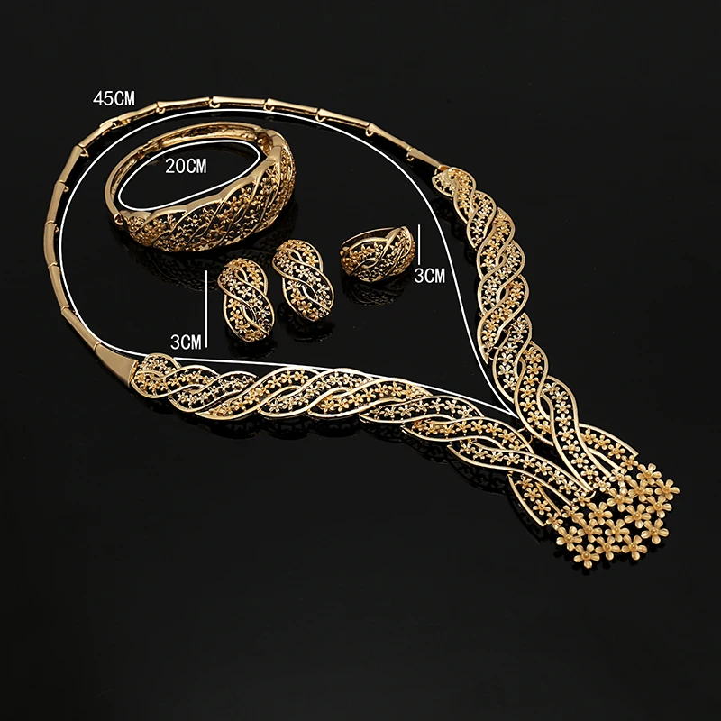 

Fani 2018 nigerian jewelry set for women customer Dubai Gold Colorful crystal jewelry set Fashion African Beads jewelry Brand
