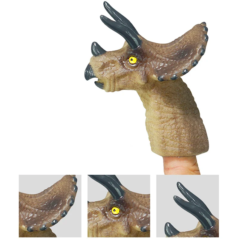 

5pcs Mini Cartoon Realistic Dragon Dinosaur Finger Puppets Set Role Playing Toy Kids Tell Story Prop for Children