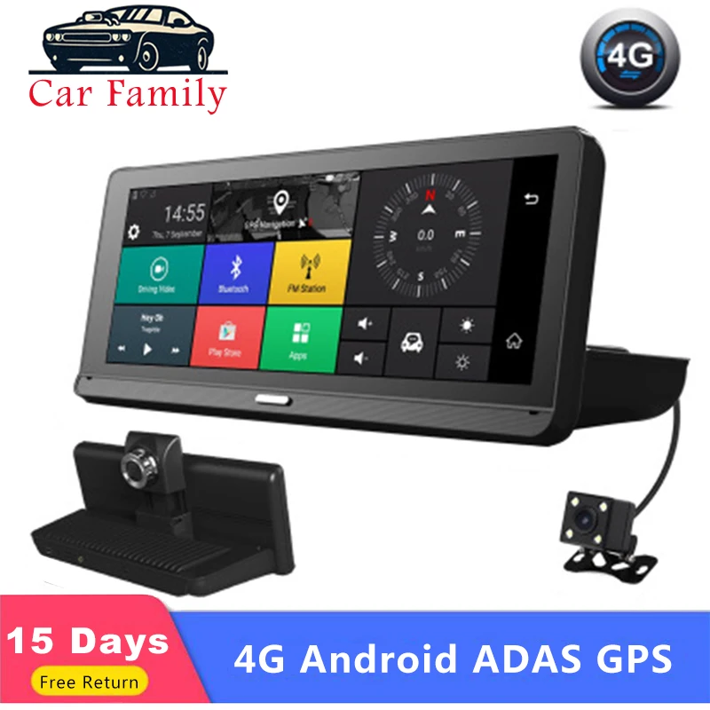 Автомобильный видеорегистратор 8 дюймов Full HD 1080P сенсорный IPS Android 5 1 GPS навигация