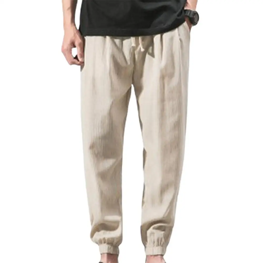 

Fashion Drawstring Harem Pants Solid Color Drawstring Summer Casual Loose Men Long Harem Pants Trousers Gym Fitness Jogging Pant