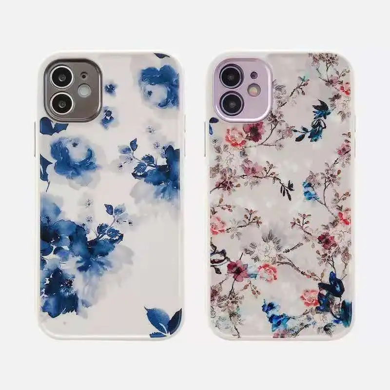 Винтажный чехол для телефона с акварельными цветами и листьями iPhone 12 Mini 11 Pro XR XS MAX