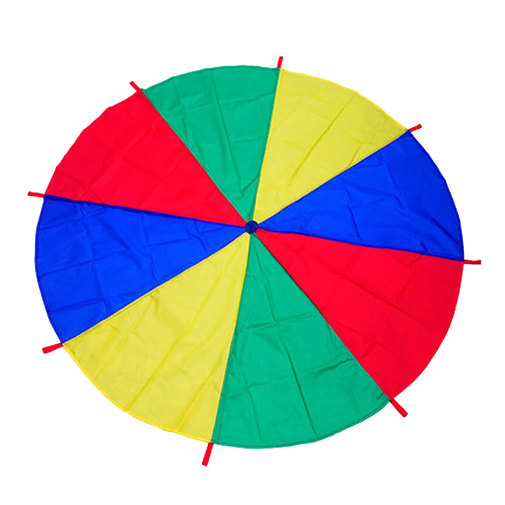 

6~16 Foot 4 Colors Kids Play Parachute Tent with 8 Handles Activities Toys