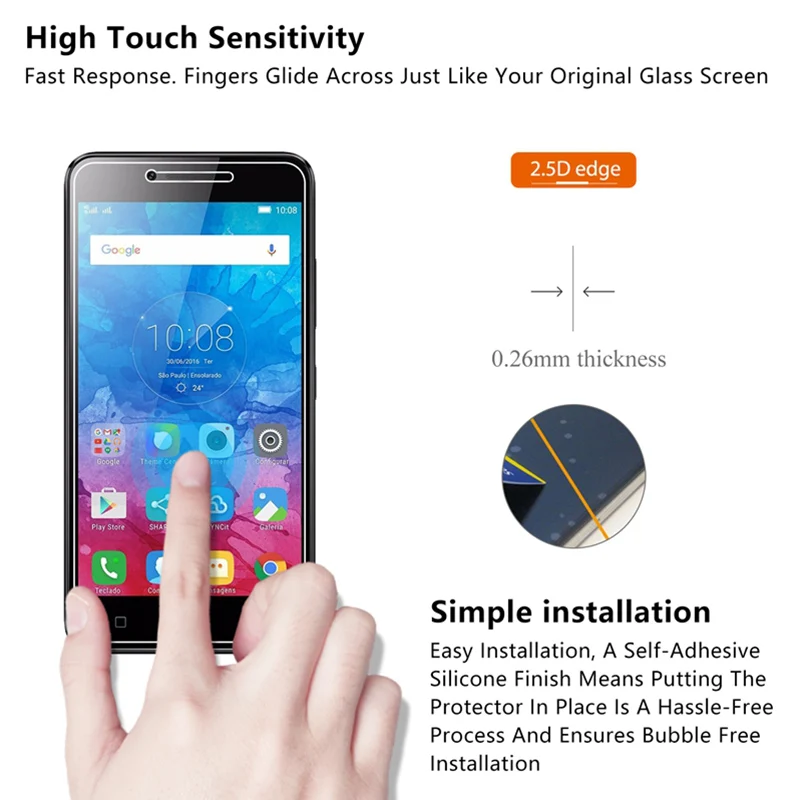 Защитное стекло 9H HD для Lenovo A328 A390 A5 A516 A526 A536 Защита экрана A60 Plus A65 A606 A616 на A630
