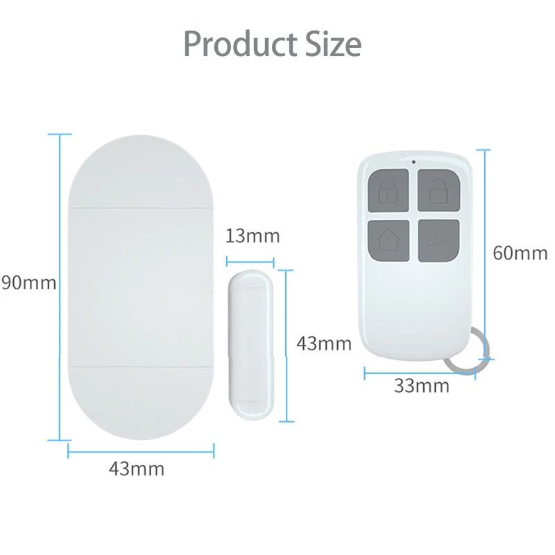 Беспроводной Предупреждение сигнализации двери Сенсор Магнитный охранной окна