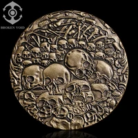 wan bone withered wandering coin brass pendant female devil skeleton coin commemorative coin collection play copper medal coin