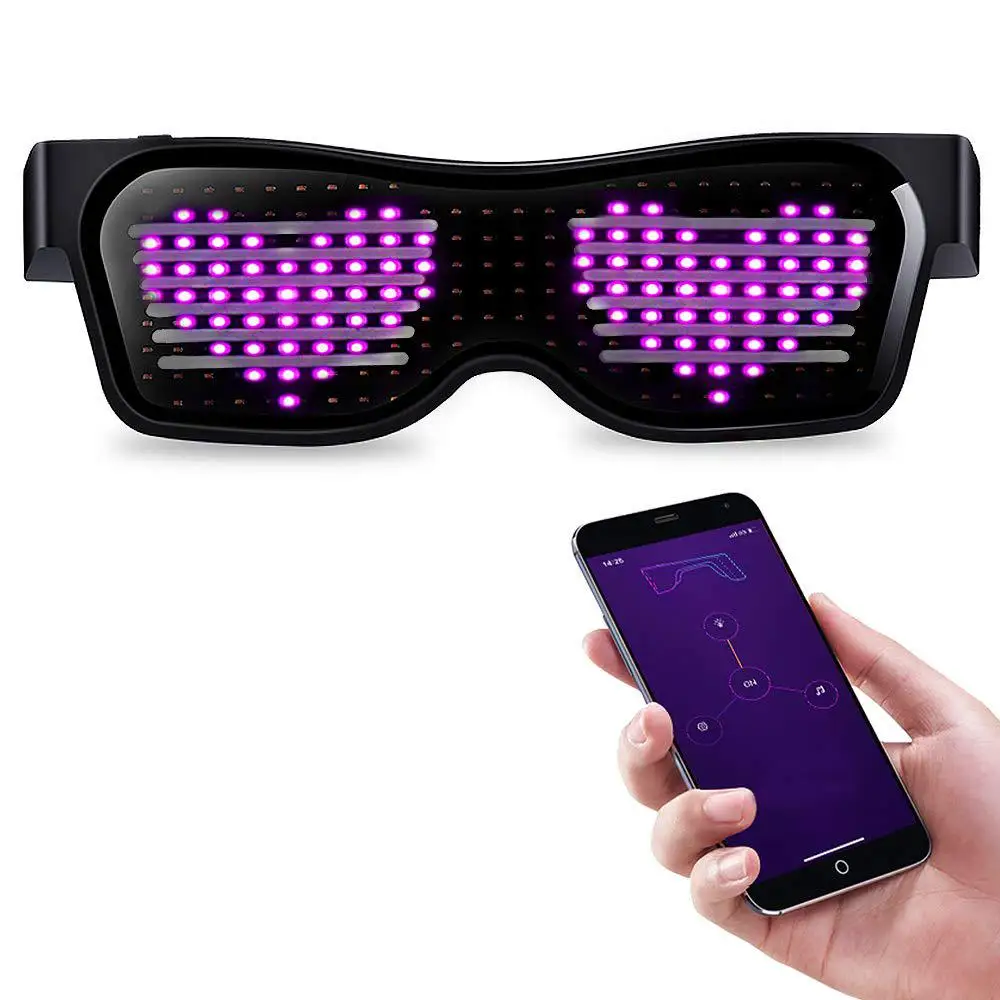 Светодиодный светильник для очков управление через приложение DIY мигающие очки