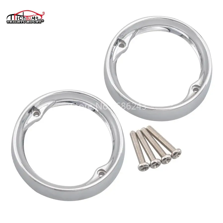 

Плоский Поворотный козырек для мотоциклов, облицовка, хромированные кольца для Harley Touring Glides FLST FLSTC FLSTN FLHR